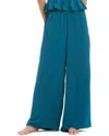 Red Carter Hammered Satin Cover-up Wide Leg Pant In Blue
