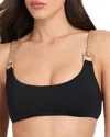 Red Carter Hardware Bikini Top In Black