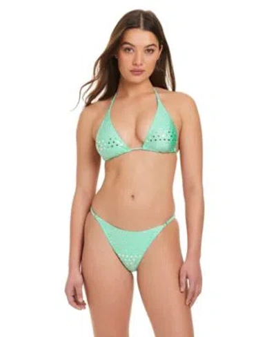 Red Carter Heartbreaker Classic Triangle High Leg Bottoms In Green