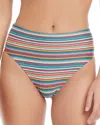 Red Carter High Waist Bikini Bottom In Passion Fruit Multi