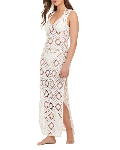 Red Carter Lace Up Cover Up Dress In White