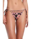 Red Carter Mixed Print Tie Side Bikini Bottom In Multi