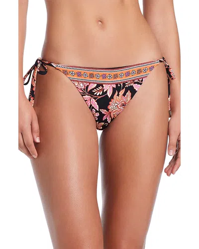Red Carter Mixed Print Tie Side Bikini Bottom In Multi