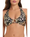 Red Carter Womens Sumatra Island Halter Top Hipster Bottoms In Multi