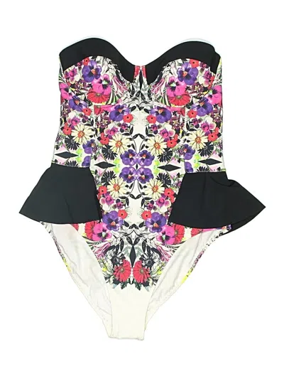Red Carter One Piece Swimsuit In Black