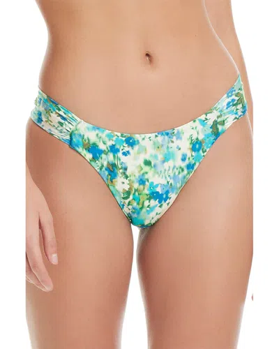 Red Carter Gathered Side Tab Bikini Bottoms In Papyrus Multi