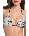 Red Carter Reversible Classic Triangle Bikini Top In Multi