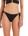 Red Carter Ribbed Textured Tie Side Bottom In Black