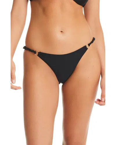 Red Carter Shine Solids Cheeky Fit Swim Bottoms In Black