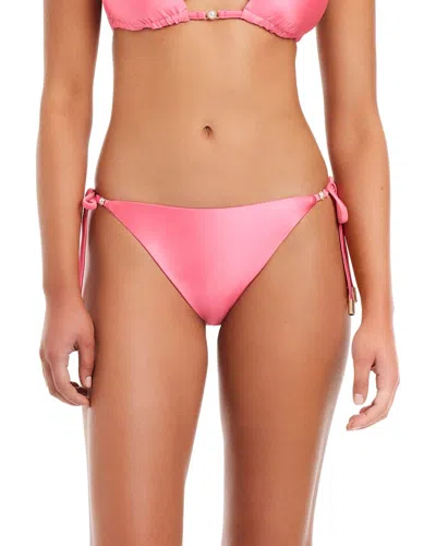 Red Carter Shine Solids Pearl Tie Side Bottom