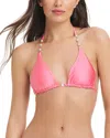 Red Carter Shine Solids Pearl Triangle Top