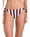 Red Carter Side Tie Bikini Bottom In Multi