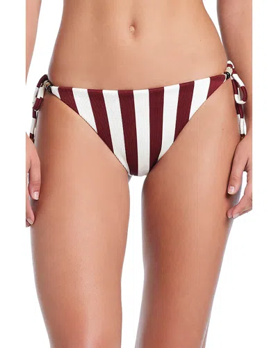 Red Carter Side Tie Bikini Bottom In Multi