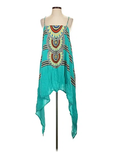 Pre-owned Red Carter Sleeveless Top Teal Halter Neckline Tops