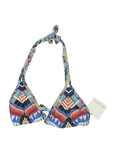 Red Carter Swimsuit Top Blue Print Pattern Swimwear In Multi