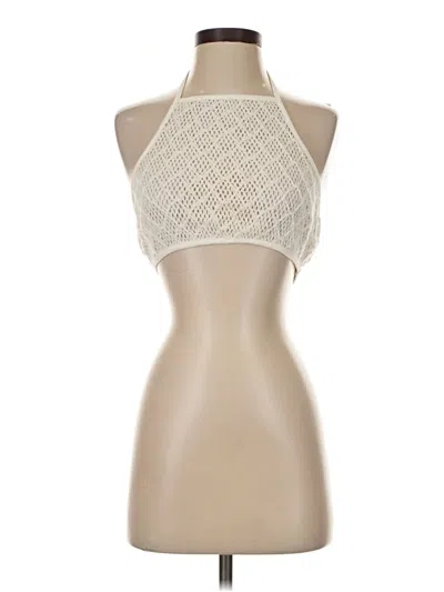 Pre-owned Red Carter Tank Top Ivory Halter Neckline Tops