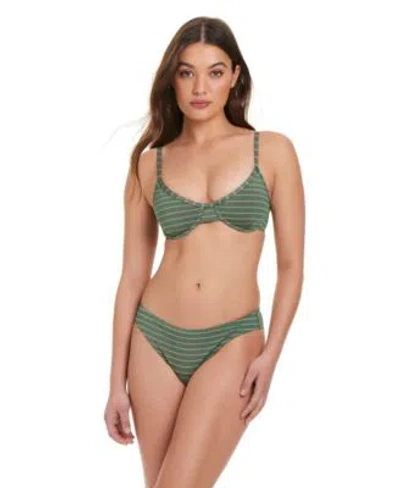 Red Carter Technicolor Triangle Underwire Bra Hipster Bottoms In Green