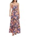 Red Carter Tie Back Maxi Dress Swim Cover-up In Ballerina Pink Multi