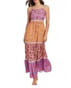 Red Carter Tie Back Maxi Swim Cover-up Dress In Multi