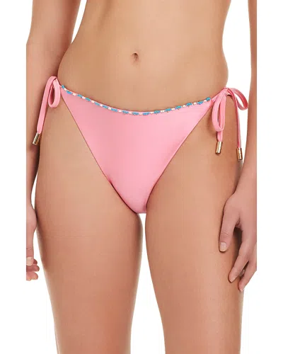 Red Carter Tie Side Beaded Bottom In Pink