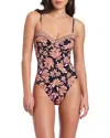Red Carter Underwire Mixed Print One-piece Swimsuit In Multi