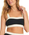 Red Carter Colorblock Coverup Crop Top In Black