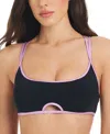Red Carter Women's Contrast-binding Cross-strap Bralette Bikini In Grace
