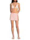 Red Carter Geo Jacquard O Ring Cover Up Skirt In Pink