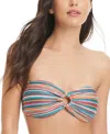 Red Carter O Ring Bandeau Bikini Top In Passion Fruit Multi