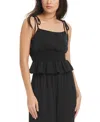 Red Carter Women's Peplum Cover-up Tank Top In Black