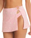 Red Carter Geo Jacquard O Ring Cover Up Skirt In Pink Multi