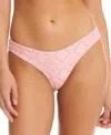 Red Carter Jacquard Geo Scoop Swim Bottoms In Pink Multi
