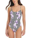 Red Carter Check Me Out Tank Swimsuit In Grace Multi