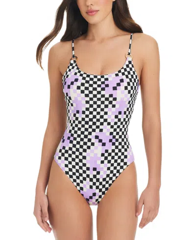RED CARTER WOMEN'S PRINTED SCOOP-NECK ONE-PIECE SWIMSUIT