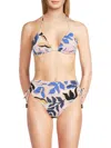 Red Carter Women's Printed Triangle Bikini Top In Multi