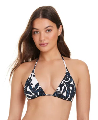 Red Carter Women's Rich And Famous Classic Triangle V-neck Printed Bikini Top In Multi