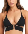 Red Carter Womens Cutout Bikini Top Bottoms In Black
