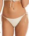 Red Carter Eyelet Side Tie Bikini Bottom In Moonstone