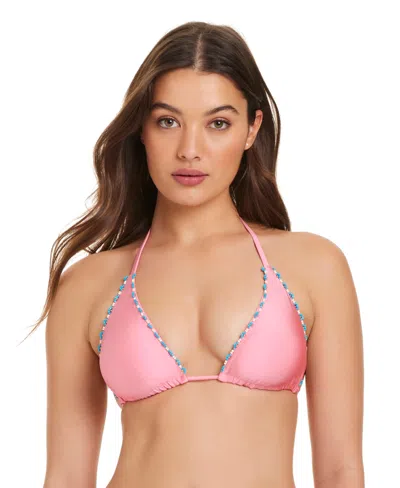 RED CARTER WOMEN'S SPRING BREAK FLORAL CLASSIC V-NECK FLORAL BIKINI TOP