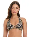 Red Carter Womens Sumatra Island Halter Top Hipster Bottoms In Multi