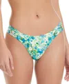Red Carter Gathered Side Tab Bikini Bottoms In Papyrus Multi