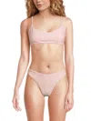 Red Carter Women's Textured Bralette Bikini Top In Pink
