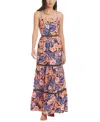 Red Carter Tie Back Maxi Dress Swim Cover-up In Ballerina Pink Multi