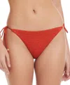Red Carter Women's Tie-side Beaded Bikini Bottoms In Ember
