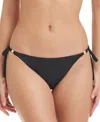 Red Carter Side Tie Bikini Bottom In Black