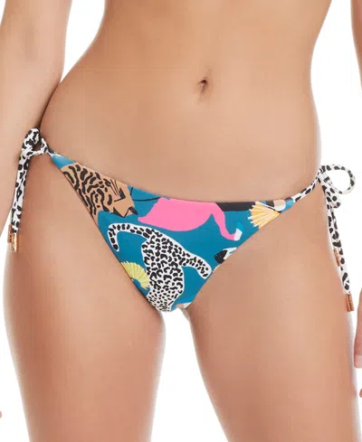 Red Carter Women's Reversible Tie-side Bikini Bottoms In Indigo Dye Multi