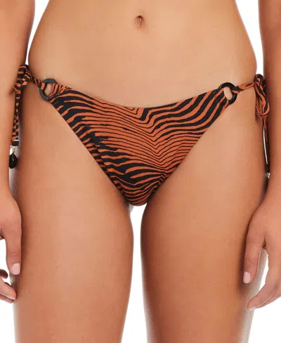 Red Carter Women's Tie-side Hipster Bikini Bottoms In Salted Caramel Multi