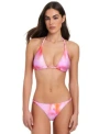 Red Carter Womens Braided Strap Triangle Bikini Top Hipster Bikini Bottoms In Sweet Perfume Multi