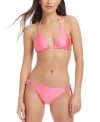 Red Carter Womens Classic Beaded Triangle Bikini Top Bikini Bottoms In Ballerina Pink