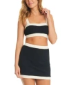 Red Carter Colorblock Coverup Crop Top In Crystal Blue